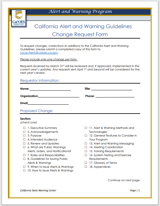 Image of IPAWS `TRAINING CHECKLIST, single page
